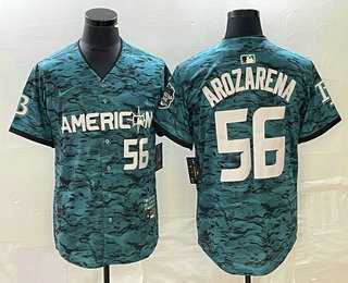 Mens Tampa Bay Rays #56 Randy Arozarena Teal 2023 All Star Cool Base Stitched Jersey